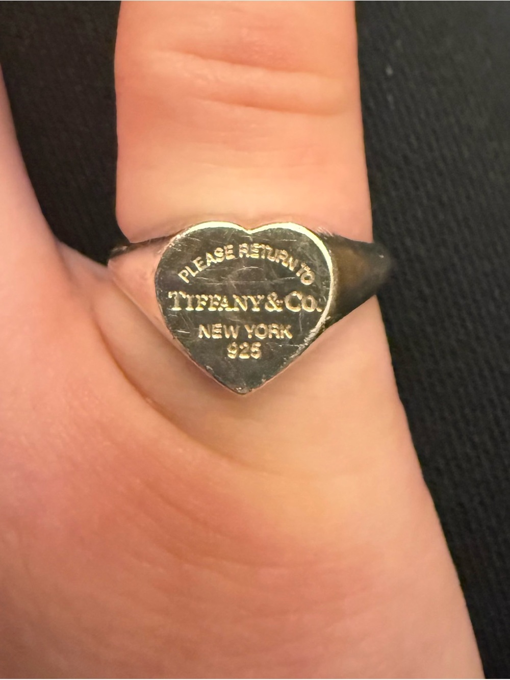 Tiffany & Co. Heart Signet Ring - Silver
